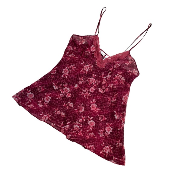 Secret treasures maroon lace floral cami - Picture 13 of 15